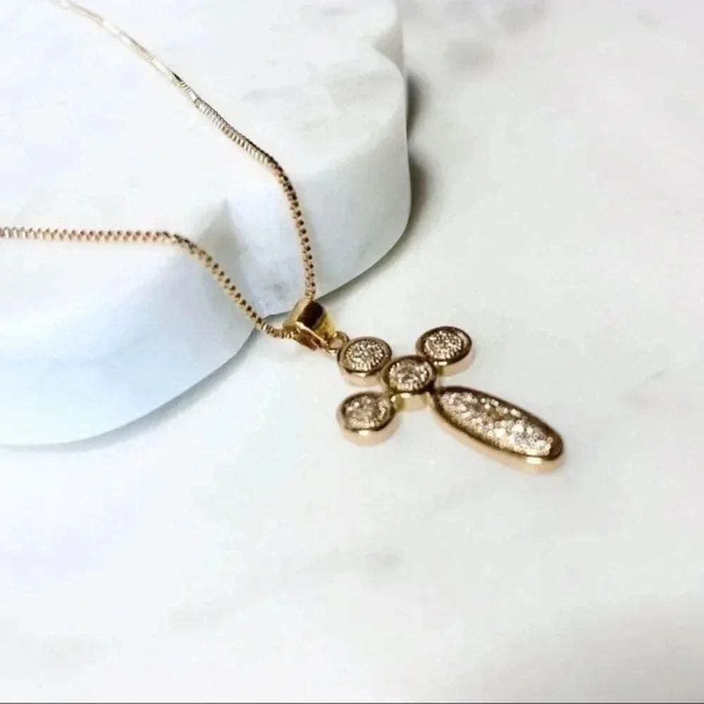 DAINTY Cross Necklace |Cubic Zirconia Necklace | Faith Necklace| 18k Good Plated - Picture 8 of 12